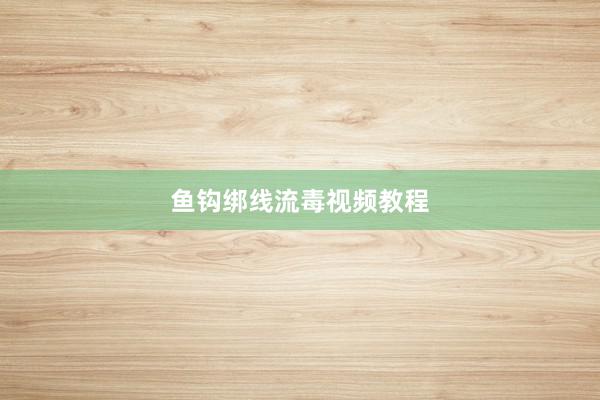 鱼钩绑线流毒视频教程